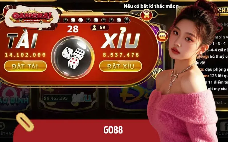 Go88 cung cấp hàng trăm bàn cược Tài Xỉu xanh chín hấp dẫn