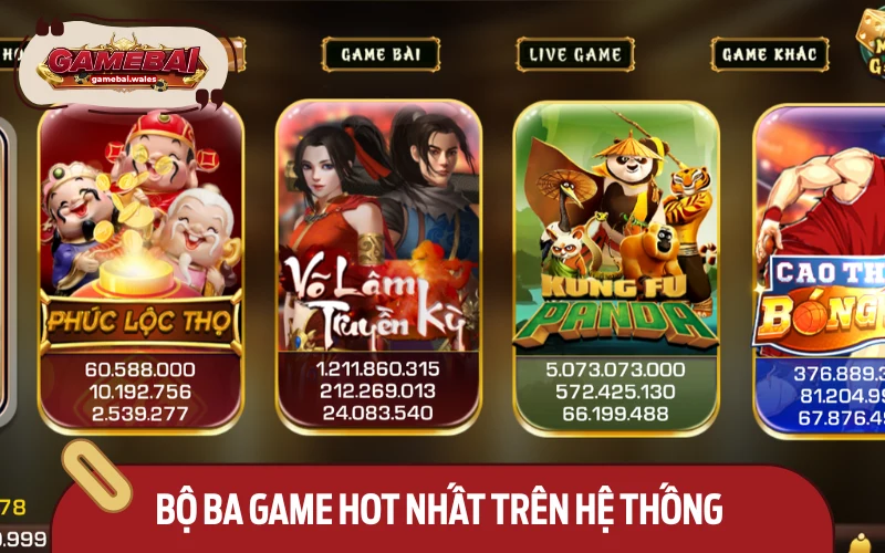Top 3 tựa game phổ biến nhất tại nền tảng